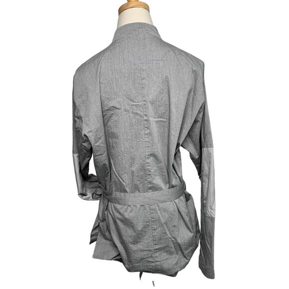 ORTTU snap front belted elbow patch Hong Kong jacket Heather Gray size medium M - Picture 4 of 8